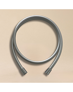 AquaCraft 100 shower hose 200 cm chrome | Shower hose with 2000 0/2 inch connection | Flexible metal hose with anti-kink protection | Anti-twist swivel cone | Shiny chrome hose | Shower accessories